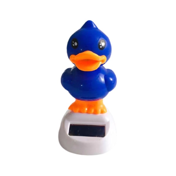 Solcelledrevet tegneseriefigur ornament til bilinstrumentbræt dynamisk dansende dyr bordplade dekoration til hjemmekontor [HkkK] Blue Duck