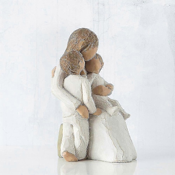 Skulpterad handmålad figur, Mor och barn, För en nybliven mamma, Gåva till dotter fru svärdotter kvinnor[HK]