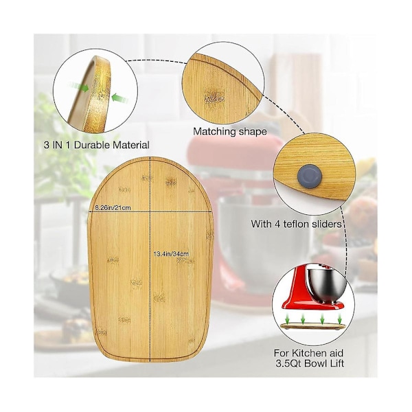 Mikser Slider Matte for Kitchen Aid 3.5Qt Stand Mixer, Mikser Glidebrett for Tilt Head Stand Mixer 3.5Qt[HK] As Shown
