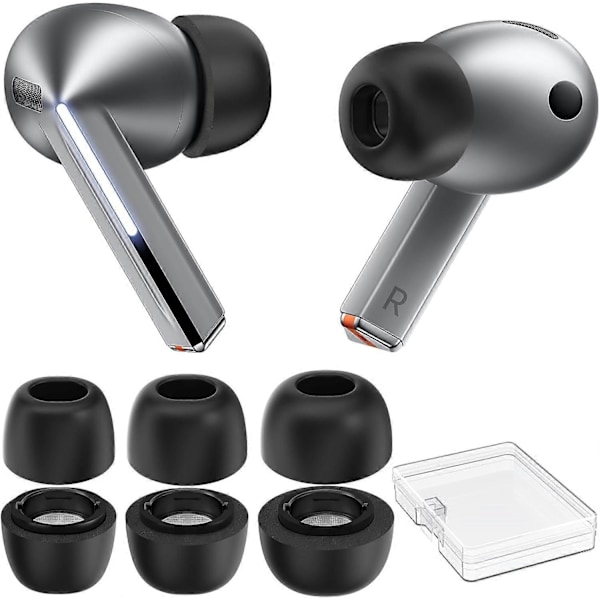 Kompatibel med Samsung Galaxy Buds3 Pro 【Passer i opladningsetuiet】3 par S/M/L Ultimativ komfort Støjreducerende Memory Foam Ørepropper Udskiftning T[HK]