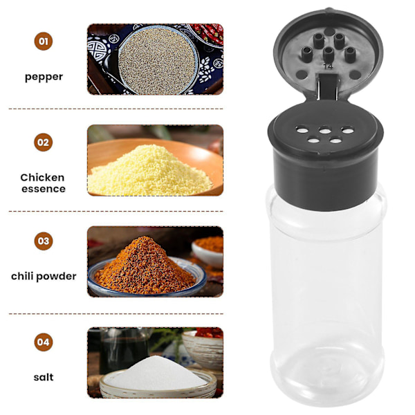 HK 20 stk./sæt 100 ml krydderi salt peber shaker sort krydderiglas kan peberflaske grill krydderi Xinmu