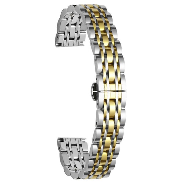 Til Garmin Lily 2 Urrem 7-Perler 14mm Rustfrit Stål Udskiftningsrem Silver Gold