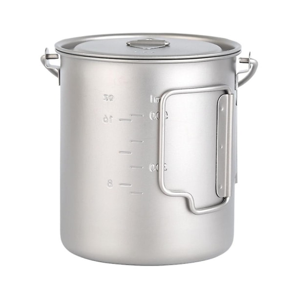 TOMSHOO Titanium Pot 750ml Ultralett bærbar hengende potte med lokk og sammenleggbare håndtak Outdoor Cam[HK] 750ml pot