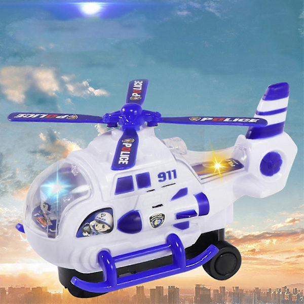 Helikopterleksak, Helikopter med 4D Fantastiska Realistiska Ljus och Ljud, Automatisk Bump Go Leksak för Barn Pojkar Flickor, Födelsedag eller Julgåva[HK] B