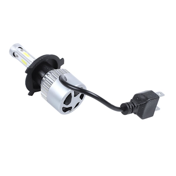 2 X S2 H4 72w 8000lm LED Forlygte Bil Hi/lo Beam Auto Pærer 6000k Hvid[HK] Silver  Black