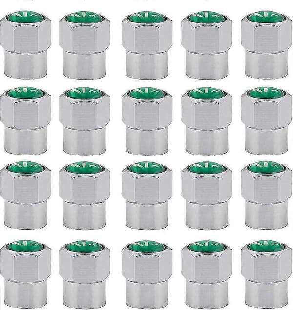 20-pack krompläterade däckventilhattar i mässing med N2 kvävelogotyp [HK]