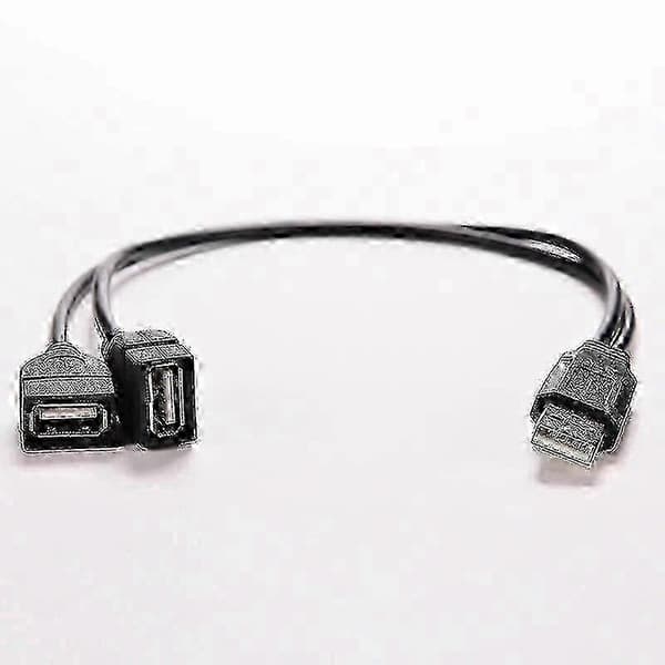 USB 2.0 förlängningskabel A 1 hona till 2 dubbla USB-hane datahubb strömadapter Y-splitter USB-laddningskabel [HK]