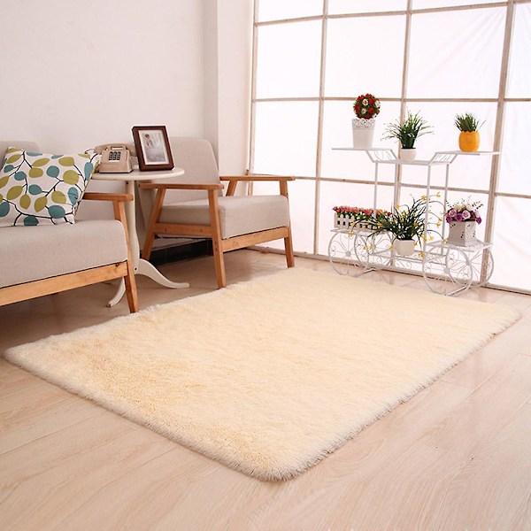60x160cm Tæpper Shaggy Område Tæppe Spisestue Soveværelse Gulvmåtte[HK] Beige
