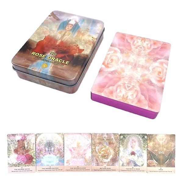 Iron Box The Rose Oracle Card Tarot Prophecy Divination Deck Party Game W/manual[HK] Colorful one size