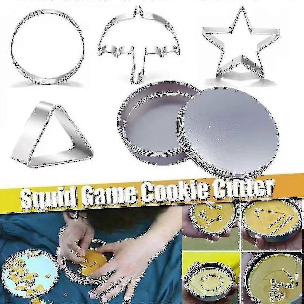 5 stk./sett Squid Game Kjeks Sukkerpai Squid Game Cookie Godteri Form xi-Discount[HK]