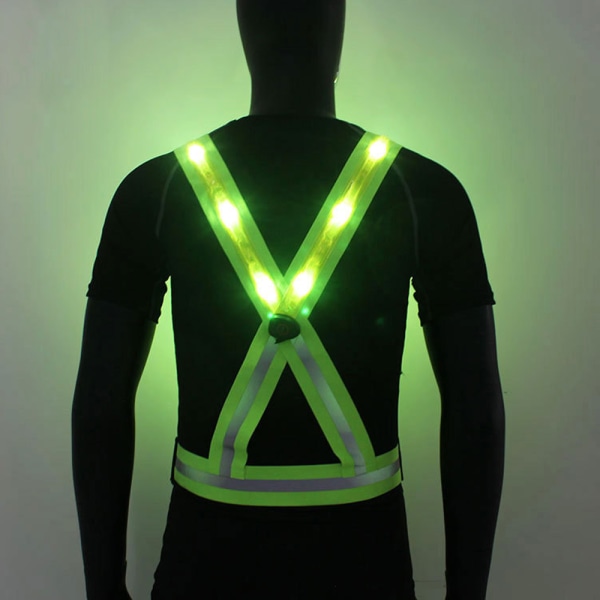 LED-forsyning vest Night Traffic reflexvæst USB-opladning[HK] White