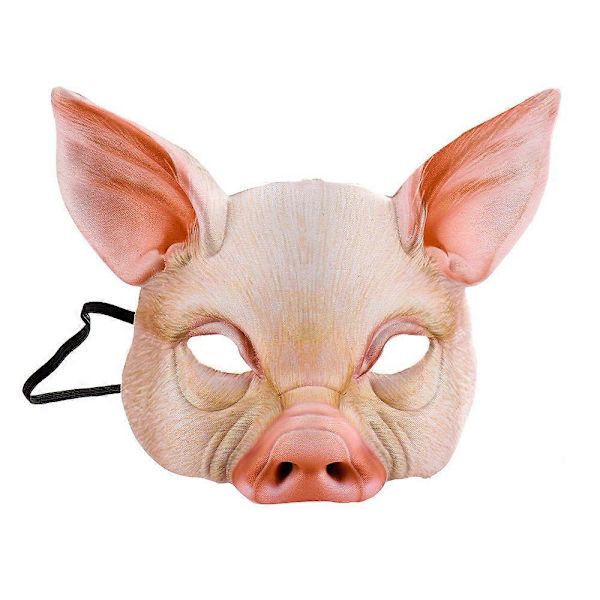 2 kpl Sian Maskit Puoli Kasvot Juhla Maskit Halloween Festivaali Lavalla Esitys Korkea Laatu   valkoinen sika