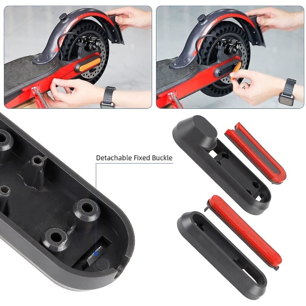 Svart/rød- Natcoo Scooter Wheel Cover Reflector Strip for Xiaomi M365, Pro, 1s, Essential, Pro2, Mi3([HK])