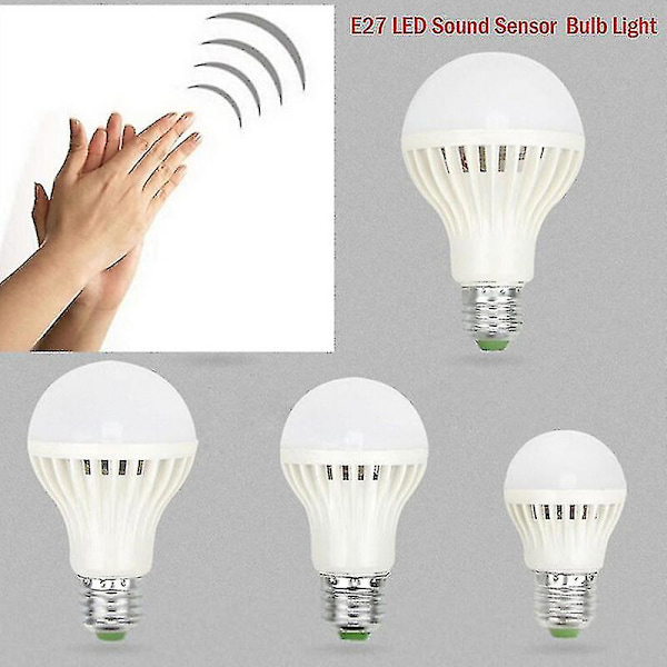 220/110v 3w 5w 7w 12w Lyd-/stemmesensor Led Pære Pir Bevægelsesinduktionslys[HK] 12W
