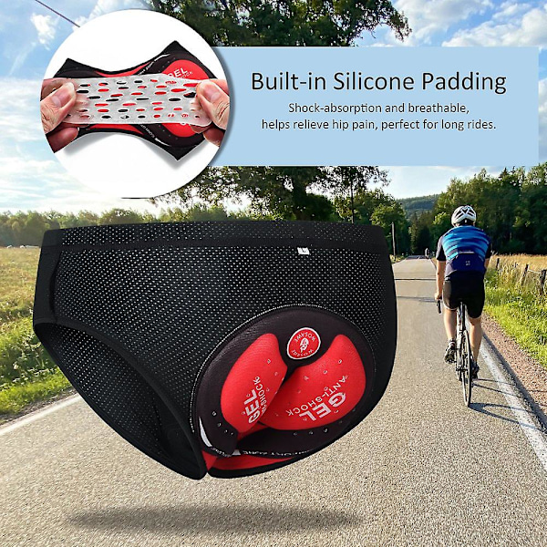 Cykeltrosor för män, andningsbara vadderade cykelkalsonger, cykelunderbyxor [HK] M Black