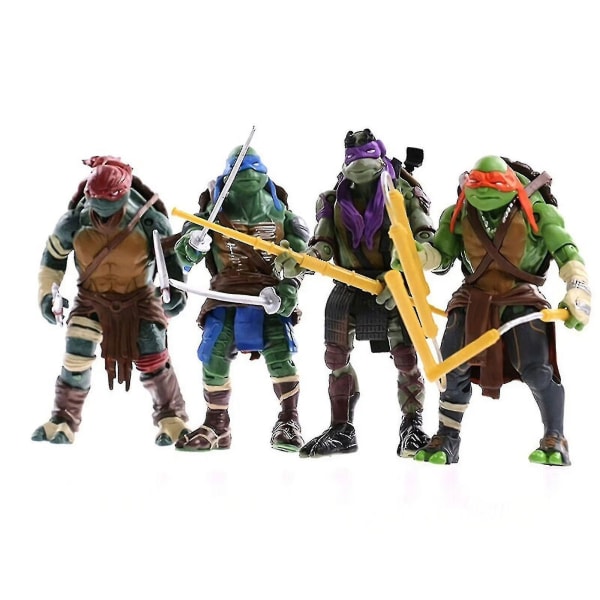 Tegneserie Ninja Turtles Figur Legetøj 4stk 5inch Actionfigur Klassisk Model Legesæt Gave Til Børn[HK]