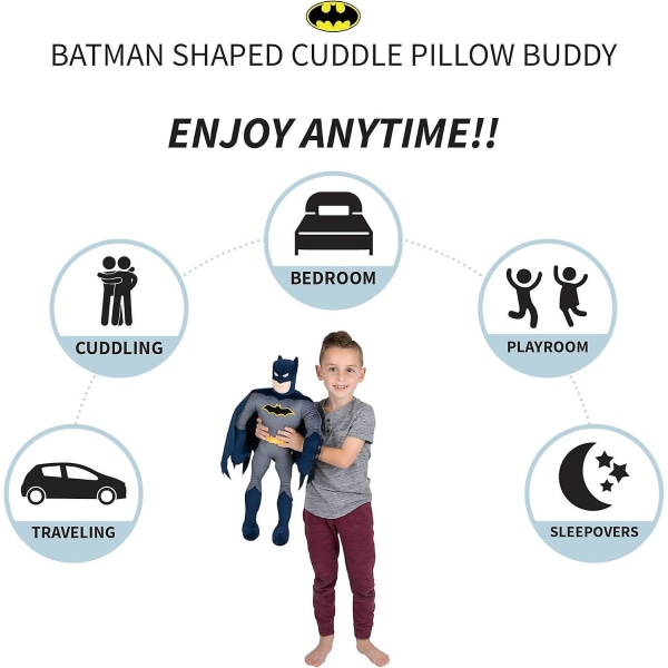 Børnesengetøj Super blød plys putepude Buddy, One Size, Batman Type2[HK]