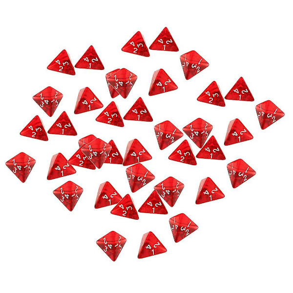 40/pakke Røde Gem Polyhedral Terninger Sæt D4 Terning Firsidig Terning Til Brætspil[HK]