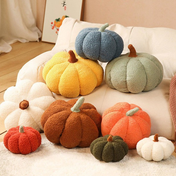 Plys græskar legetøj Fluffy fyldt græskar pude Blød Thanksgiving Halloween græskar dekorativ sofa Pude græskar legetøj[HK] ArmyGreen - 20cm