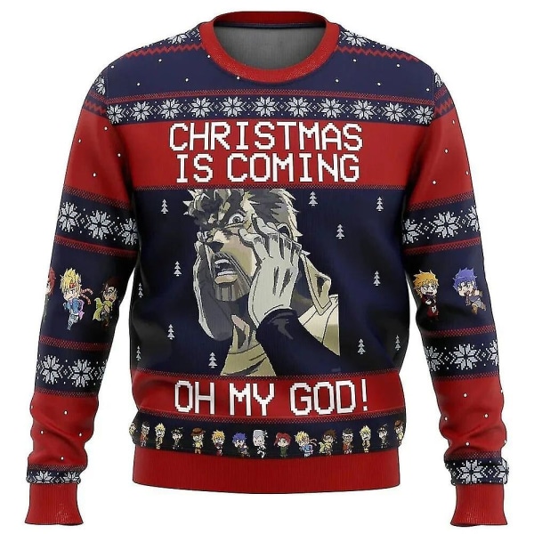 Newway Jojos Bizarre Adventure Ugly Christmas Sweater Gave Santa Claus Pullover Mænd 3d Sweatshirt Og Top Efterår Og Vinter Tøj[HK] 8 XXXXXL