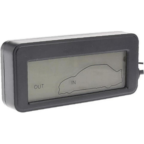 Mini bil digital termometer LCD-display inomhus utomhus temperaturmätare mätare med kabelgivare för 12v bilar fordon(svart)(1st)[HkkK]