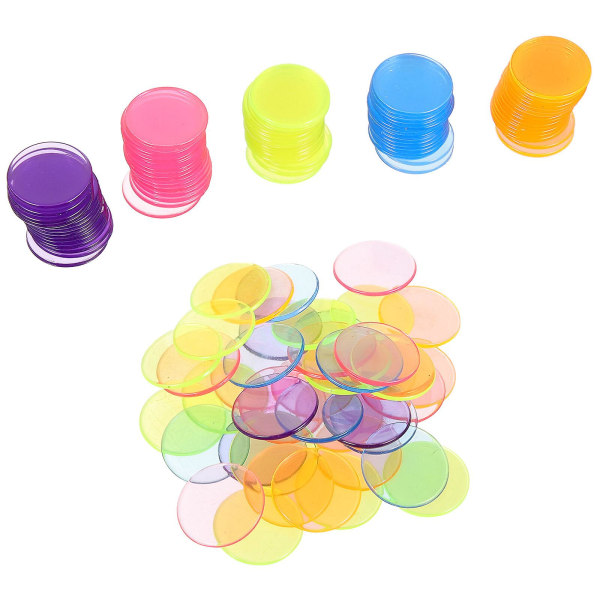 300 stk Bingo Counting Chips Spill Counting Chips Gaming Counting Disc Festrekvisitter[HK] Assorted Color 1.9X1.9cm