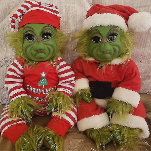 Julen Grinch Latex Plyschdocka Återfödd Baby Grinch Fylld Leksak Julgåva[HK] Red