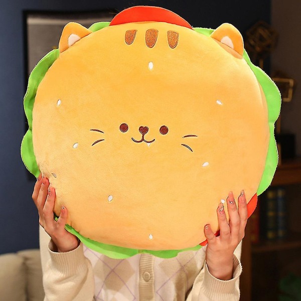 Cheeseburger Fluffy Burger Plysjleke Myk Fylt Hamburger Plysj Pude Til Lek Kos H[HK] Shiba Inu Style