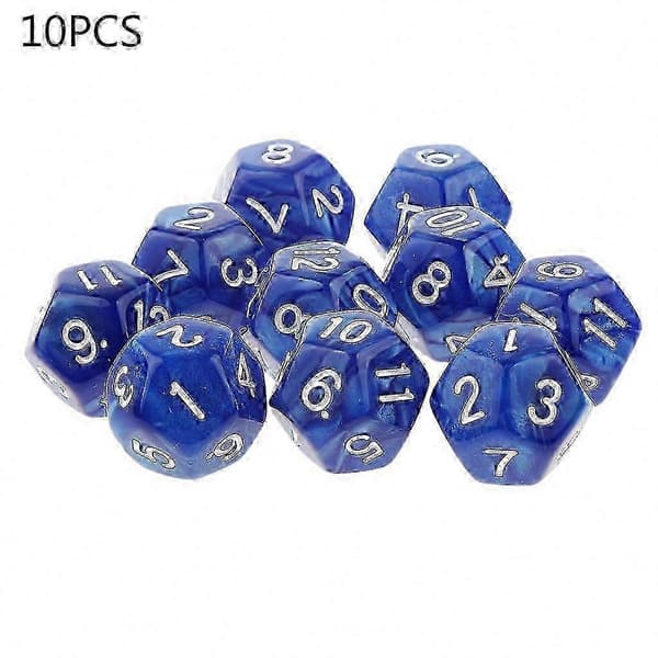 D12 12-sidiga polyedriska tärningar 10-pack för RPG-brädspel och familjefesttillbehör[HK] A