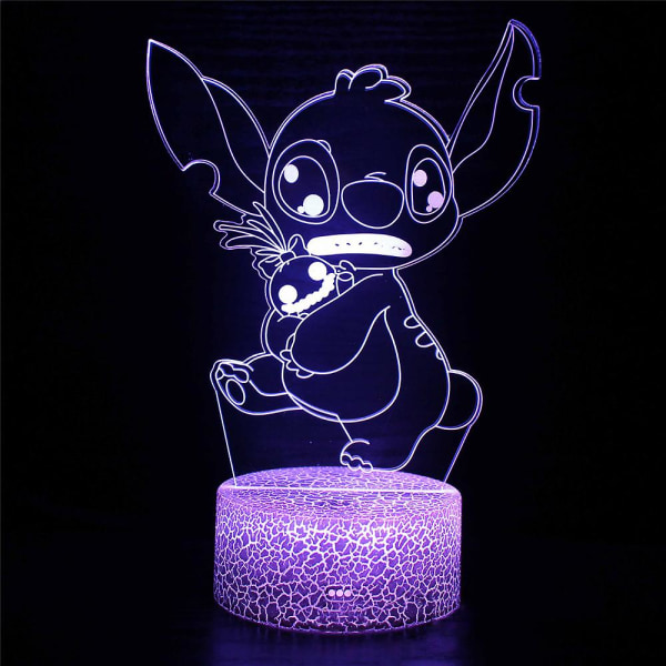 Stitch Night Light 7 Farver Skift Led Bordlampe Touch Control Hjem Dekoration Gaver[HK] G