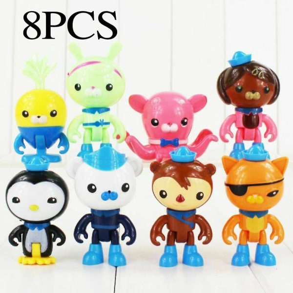 Leveres i gaveæske 8 stk. The Octonauts Figurer Besætning Pak Legesæt Actionfigur Dukke Legetøj Gave [HK]