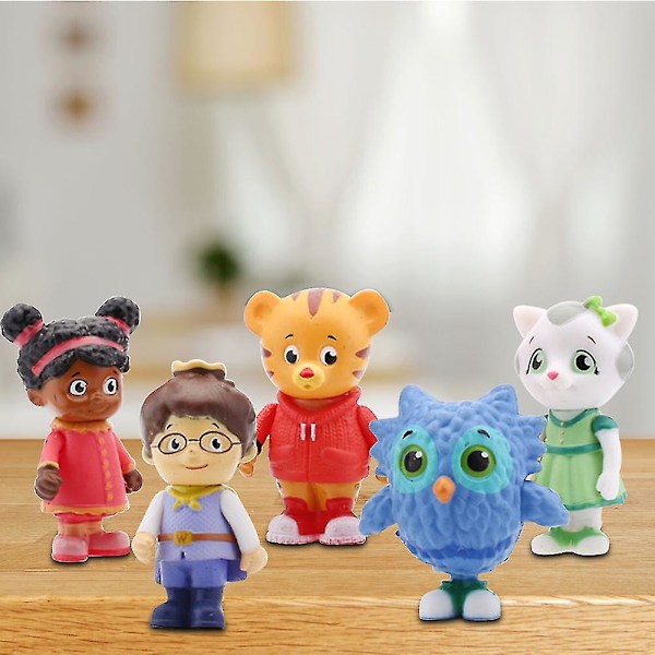 Den perfekta julklappen  5 st/set Daniel Tiger Neighborhood Friends prydnad för barn söt figur prydnad hem ny