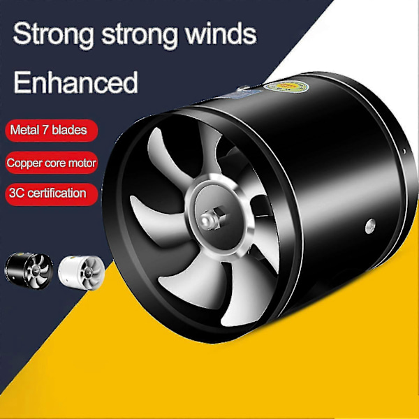 Ventilationsfläkt Tvåvägs Rökutsug Bass Ljudreducering Stabil Drift Super Sug Stark Vind Ventilation Förtjockade Blad Jämn Ai[HK] White 4Inch