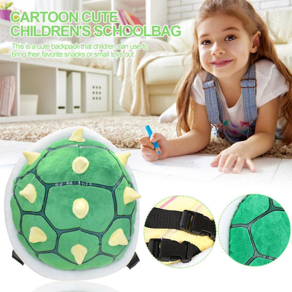 Green Turtle Shell Ryggsäck Söt Praktisk tecknad design Härliga Snacks Leksaker Väska för barn Tillbehör[HK]
