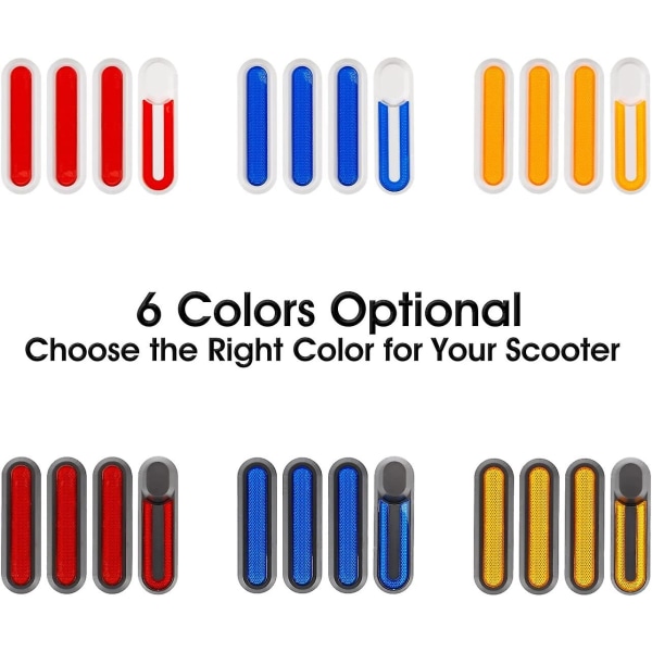 Sort/rød- Natcoo Scooter Wheel Cover Reflector Strip til Xiaomi M365, Pro, 1s, Essential, Pro2, Mi3([HK])