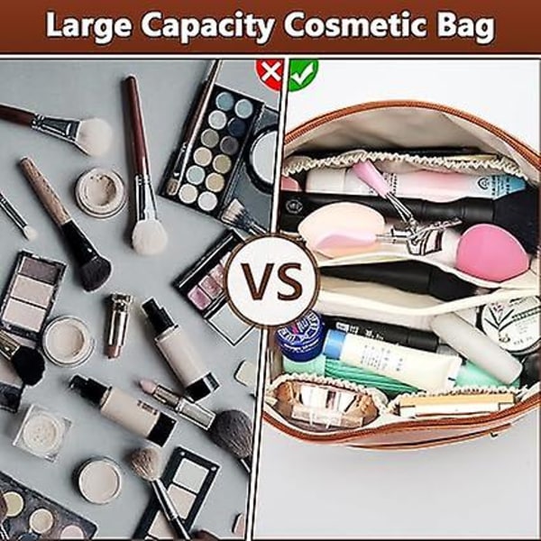 Brun, rejse-makeuptasker til kvinder, store makeuptasker, rejse-makeuptasker, makeuptasker, bærbare vandtætte opbevaringstasker til kvinder([HK])
