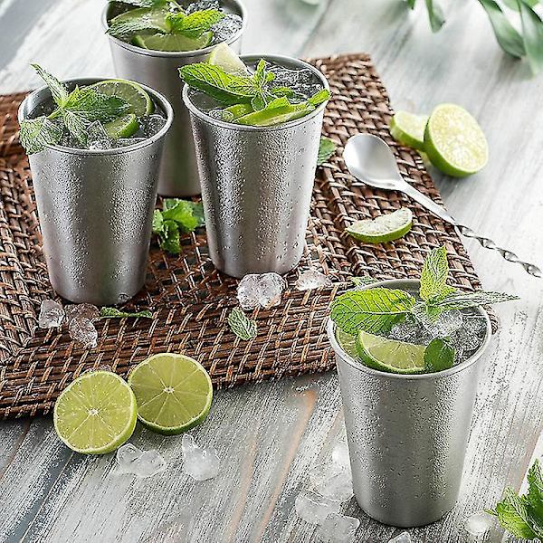6-pack rostfria ölglas drickskopp 350ml -t[HK]