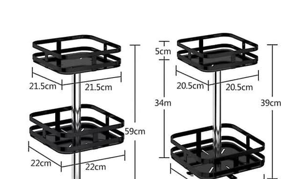Roterende krydderihylde krydderi beholder rack køkken tilbehør[HK] Square 1 layer