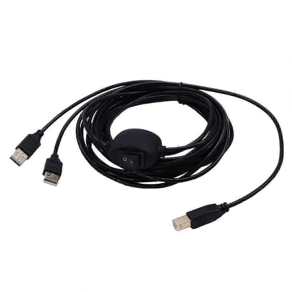 USB A til B han printerkabel med 2-i-1 splitter til to computere [HK] Black B