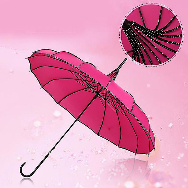 HK Vintage Pagode Paraply Brude Bryllupsfest Sol Regn UV Beskyttende ParaplyF4 Purple