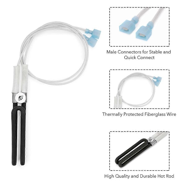 Ersättningsglödstift för Quadrafire Heatilator-kaminer, 380W Loop Igniter Ersätter SRV7000-462/812-3811[HK] BlackWhite