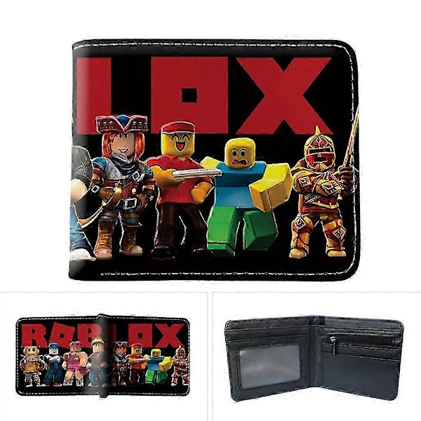 Roblox PU-nahkalompakko lapsille pojille tytöille lyhyt kaksiosainen lompakko korttikotelo kolikkokukkaro [HK] A