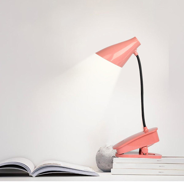 Lamppu Clip Työpöytävalo LED Säilytystila Kannettava Työpöytävalo Makuuhuoneen Yöpöydän Clip Yövalo USB Lataus Lahja[HkkK] Pink