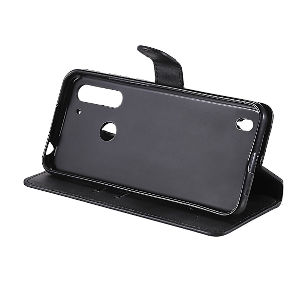Kalvtextur Läderfodral För Motorola Moto G8 Power Lite[HK] Black