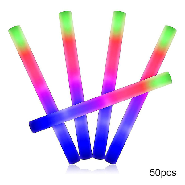 50 st Färgglada LED Skum Glow Sticks Multifunktionell Blinkande Lampa för Fest Halloween[HK] 50pcs