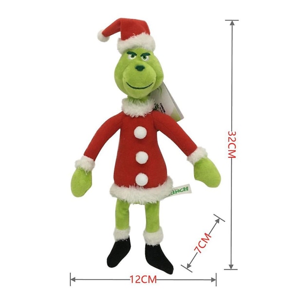 Hvordan Grinchen stjal julen Grinch hund plys bamse børn jul tegneserie Grinch plys legetøj gave[HK] Christmas Grinch