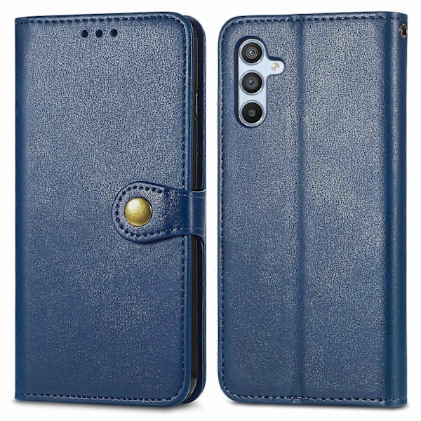 För Samsung Galaxy A56 5G Fodral Läder Plånboksfodral med Ställ och Handledsrem - Grön[HK] Blue Multicolor