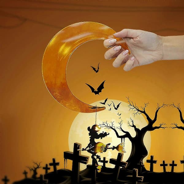 Halloweenforme til harpikssmykker Måneheksforme til stearinlys DIY-håndværk [HK] 2