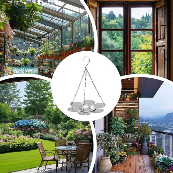 Fuglefoderfangerbakke | Metal Blomsterform Vejrbestandig | Åben Vildfuglefoderautomat - til Udendørs Baghave Balkon Vindue Terrasse Træ Br[HK]