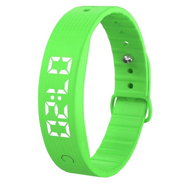 W5SV Smart Armbånd med Vibrerende Alarm, Søvnovervågning Digitalt Display Elektrisk Ur - Multicolor Green